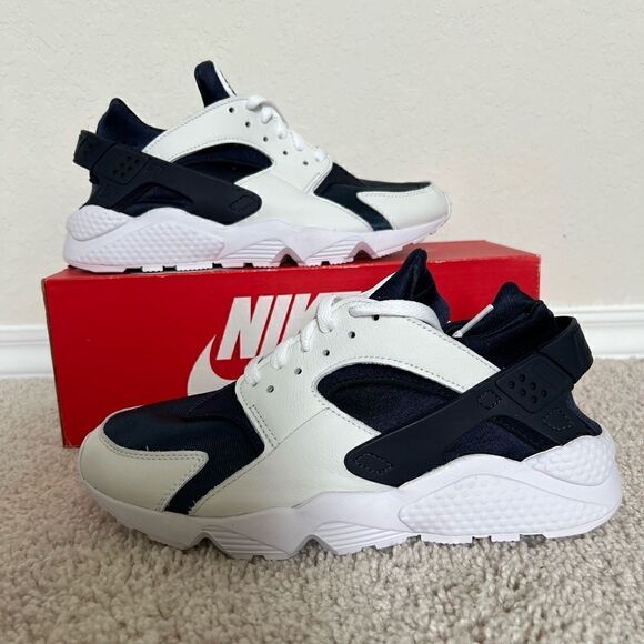 Nike By You Air Huarache Navy White - Picture 1 of 9